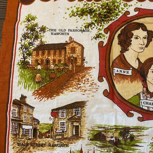 Bronte Country Vintage Tea Towel The Bronte Sisters and Landmarks in Haworth - Picture 7 of 10